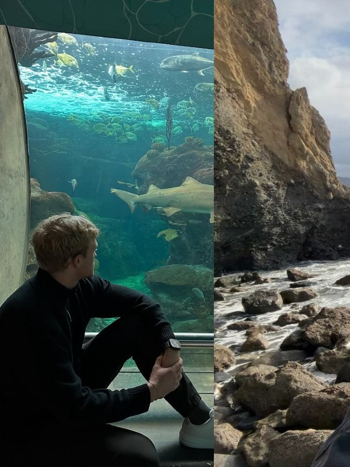 Owen Nurminen at the aquarium