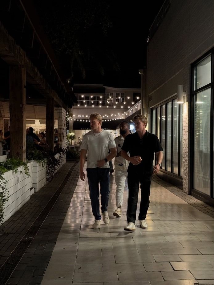 Owen Nurminen out at night with friends